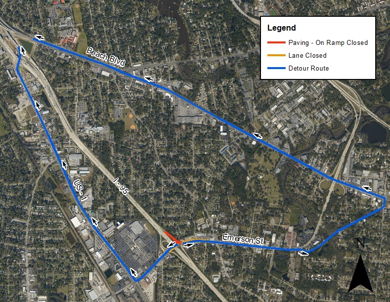Emerson at 95 on-ramp paving map